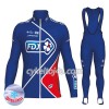 Cykeltrøje Langærmet + Bib Cykelbukser 2017 FDJ N002 Vinter Thermal Fleece